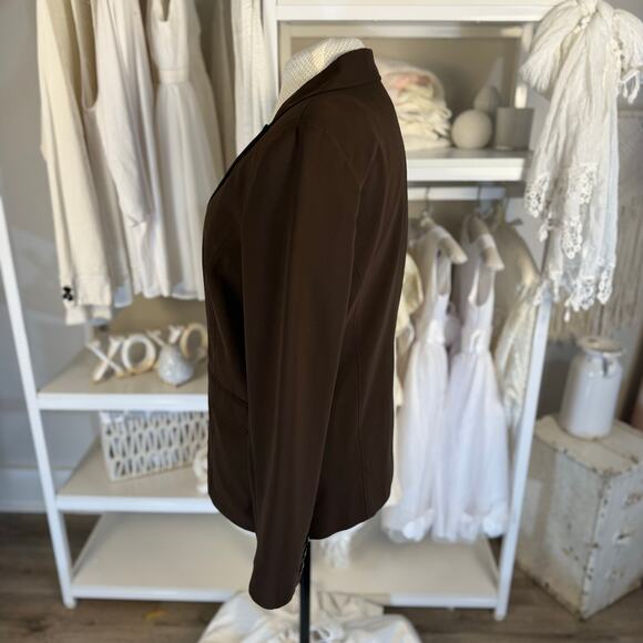 JM Collection Women’s Size 14 Brown 1 Button Blazer Jacket #3496 - Picture 2 of 8